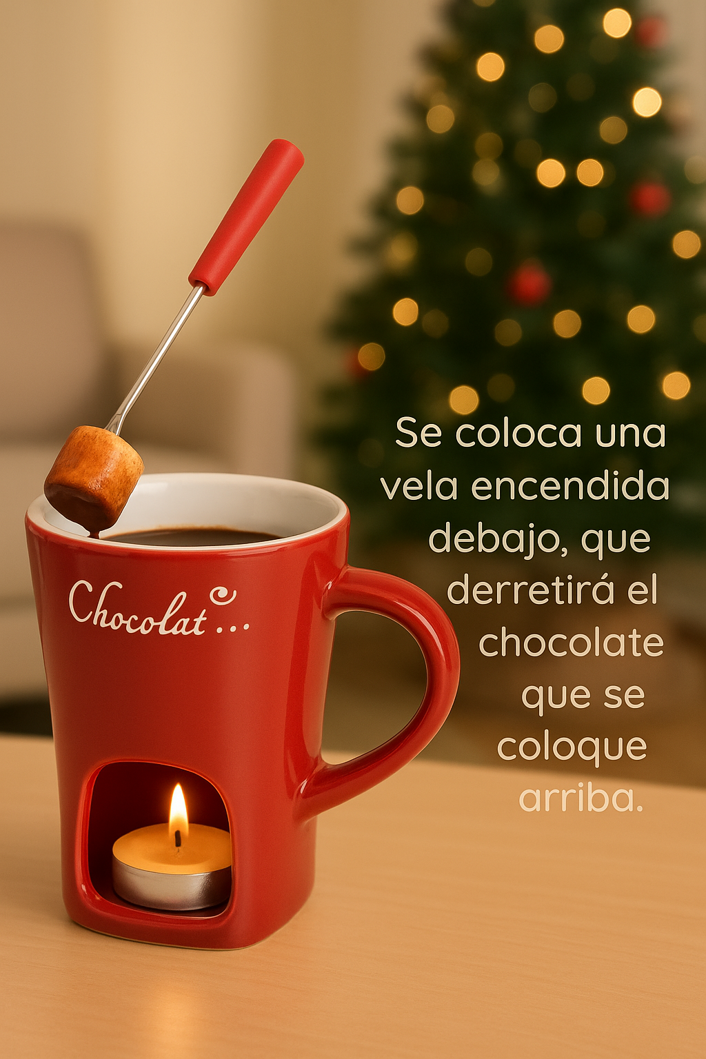 Taza de chocolate fundente al calor