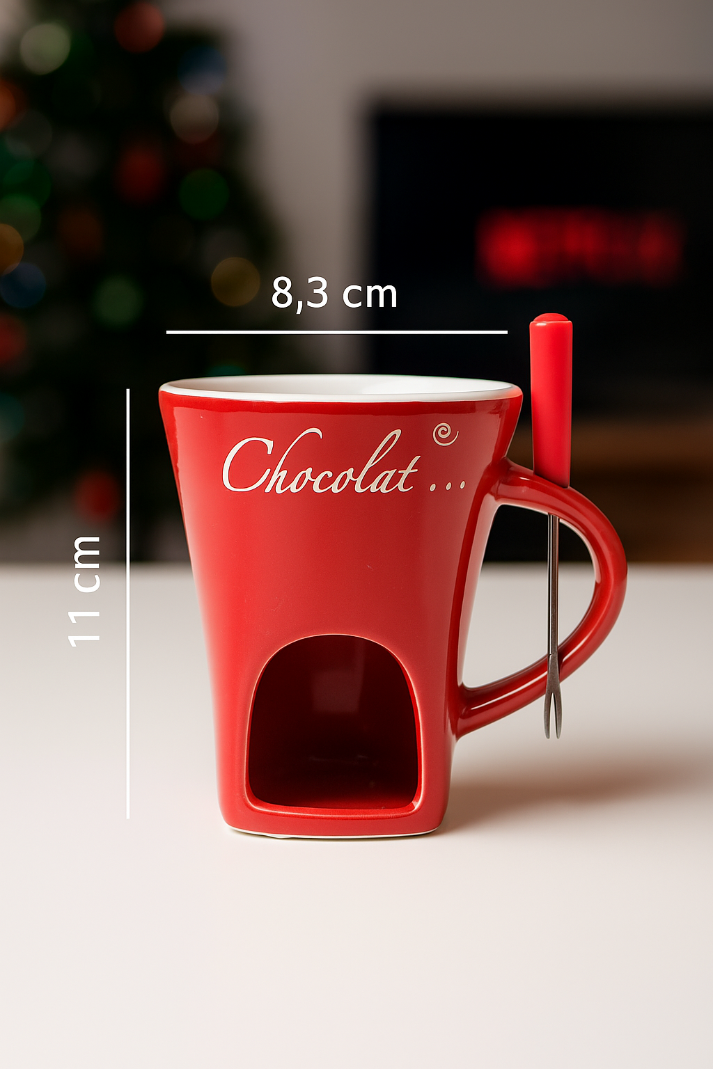 Taza de chocolate fundente al calor